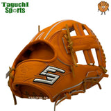 NEW【湯もみ型付け加工無料】【店舗別注】FIVE(ファイブ)カラーセレクトモデル  硬式グラブ 硬式グローブ 内野手用 F501型 オレンジ Fレックス刻印 右投げ用