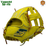 NEW【湯もみ型付け加工無料】【店舗別注】FIVE(ファイブ)カラーセレクトモデル  硬式グラブ 硬式グローブ 内野手用 F501型 イエロー Fレックス刻印 右投げ用