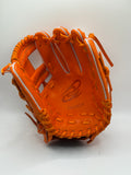 【湯もみ型付け加工無料】限定　直刺繍　ドナイヤ　軟式グラブ　DJNIMS 　オレンジ　右投