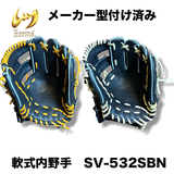 NEW【メーカー湯もみ型付け済】【選手に合わせて型を整えて再度当店で型付けします！】【2026年モデル】ジームス(ZEEMS)　　軟式用グラブ　軟式用グローブ　SV-532SBN　直刺繍とZeemsラベル　右投げ　ブラック✖️ガンメタブラック刺繍