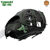 NEW【湯もみ型付け加工無料】　2026年限定モデル　アトムズ（ATOMS）　硬式グラブ（硬式グローブ）　Neo Professional Line　 右投用 内野手用 高校硬式・中学硬式対応 AKG-026B ブラック　グリーンラベル　サード　オールラウンドサイズ 掴み　縦型 牧秀吾モデル