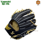 NEW【型付け加工無料】Genuine ジェニュイン　硬式グラブ　プロ仕様　　外野手用グラブ　M8 Tウェブ（網ウェブ） ブースト機能付き　インペリアルブラック（ブラックネイビー）　左投げ