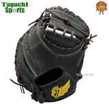 NEW【型付け加工無料】Genuine　ジェニュイン　硬式キャッチャーミット　プロ仕様　TM411 和牛革　中型：深め　 ブースト機能付き　ブラック　右投げ