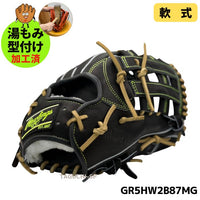 NEW【湯もみ型付け加工済み】【即戦力】【ウィザード#02】【フィンガーシフト（コユ二）】ローリングス　軟式グラブ　外野手用　　GR5HW2B87MG　ブラック