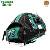 NEW【2025年モデル】【湯もみ型付け加工で仕上げます】【GLOVE STUDIO RYU】　RYU　リュウ　硬式グラブ　硬式グローブ　内野手用（ショート・サード用）　右投げ用　G502型　ブラック×Tブルー【門脇誠モデル】
