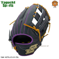 NEW　【2025年モデル】【型付け加工無料】SSK プロエッジ　限定　軟式用グラブ（グローブ）　内野手用　PNC86625F　6Sサイズ　 ウェブ下ポケット Nブラック・パープル