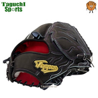 NEW【型付け加工無料】てっぺん（TEPPEN) 硬式　投手用グラブ　SW-1 　横型　ウェブを曲げない型付け　店舗別注　ブラック：パープルステッチ　高校野球対応・中学硬式各リーグ対応