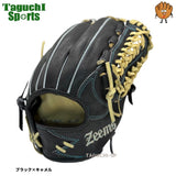 NEW【メーカー湯もみ型付け済】【選手に合わせて型を整えて再度当店で型付けします！】ジームス(ZEEMS)　　少年軟式用グラブ　グラブサイズ少年用大　16JDN5 　直刺繍ラベル　右投げ　ブラック×キャメル