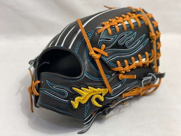 【型付け加工無料】RYU 硬式グローブ 内野手用 セカンド~サード STS ブラック キップ仕様
